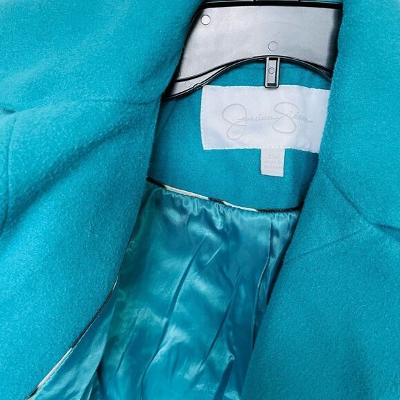 Jessica Simpson Turquoise Blue Winter Pea Coat XS - Picture 3 of 4